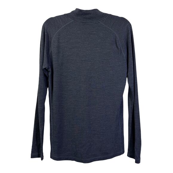 SMARTWOOL Base Layer MED Quarter Zip Merino Wool Top Pullover Contrasting Zipper - Picture 3 of 12